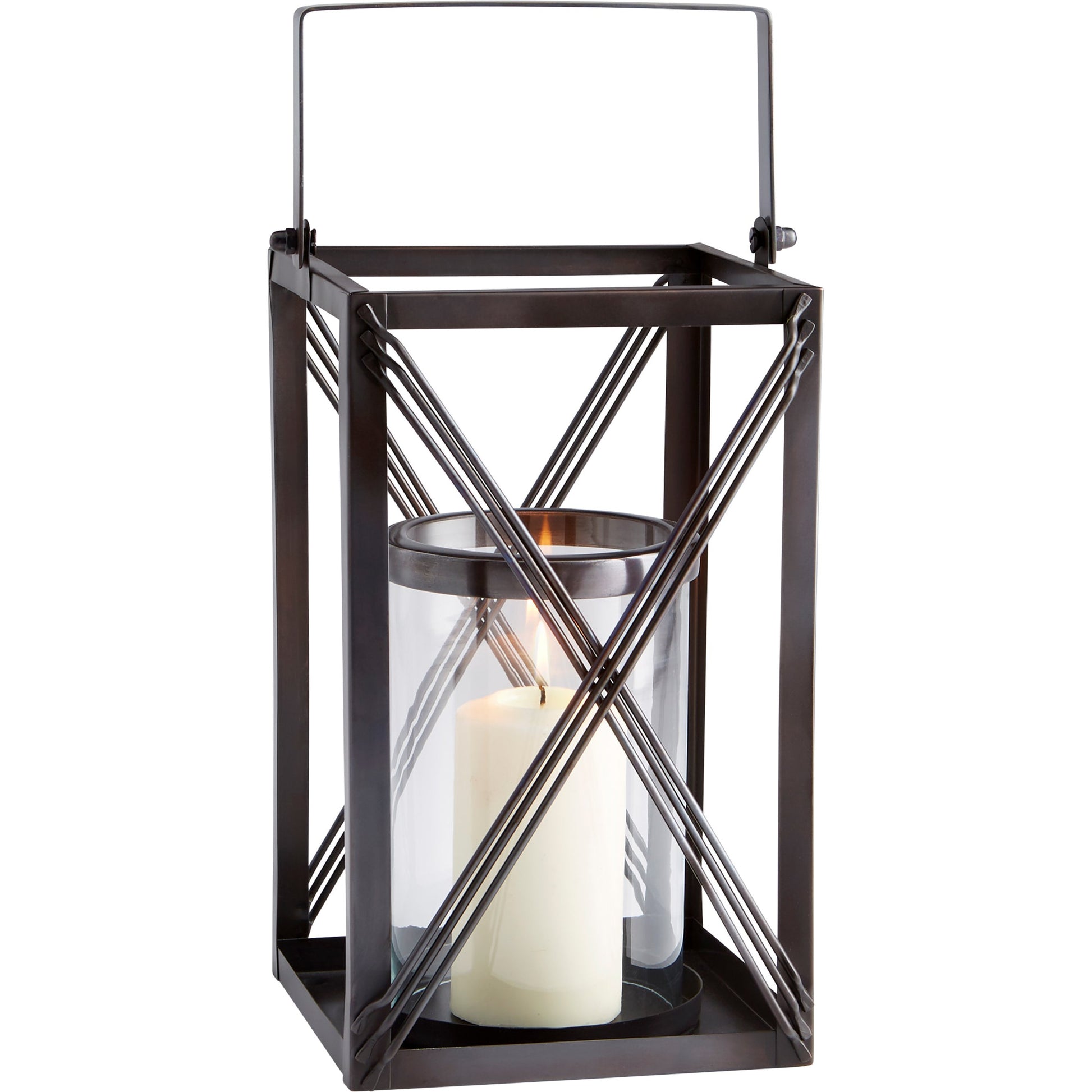 Ashbrook Candleholder by Cyan Design in dark copper. Made from iron, glass in a modern style.