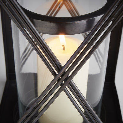 Ashbrook Candleholder by Cyan Design in dark copper. Made from iron, glass in a modern style.