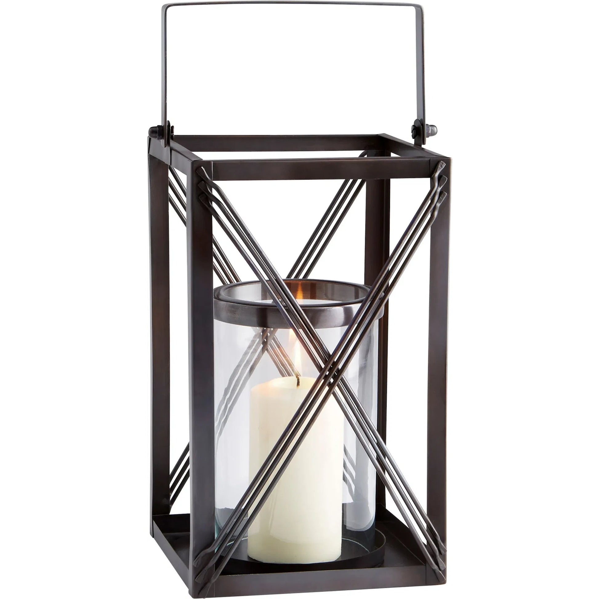 Ashbrook Candleholder by Cyan Design in dark copper. Made from iron, glass in a modern style.
