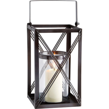 Ashbrook Candleholder by Cyan Design in dark copper. Made from iron, glass in a modern style.