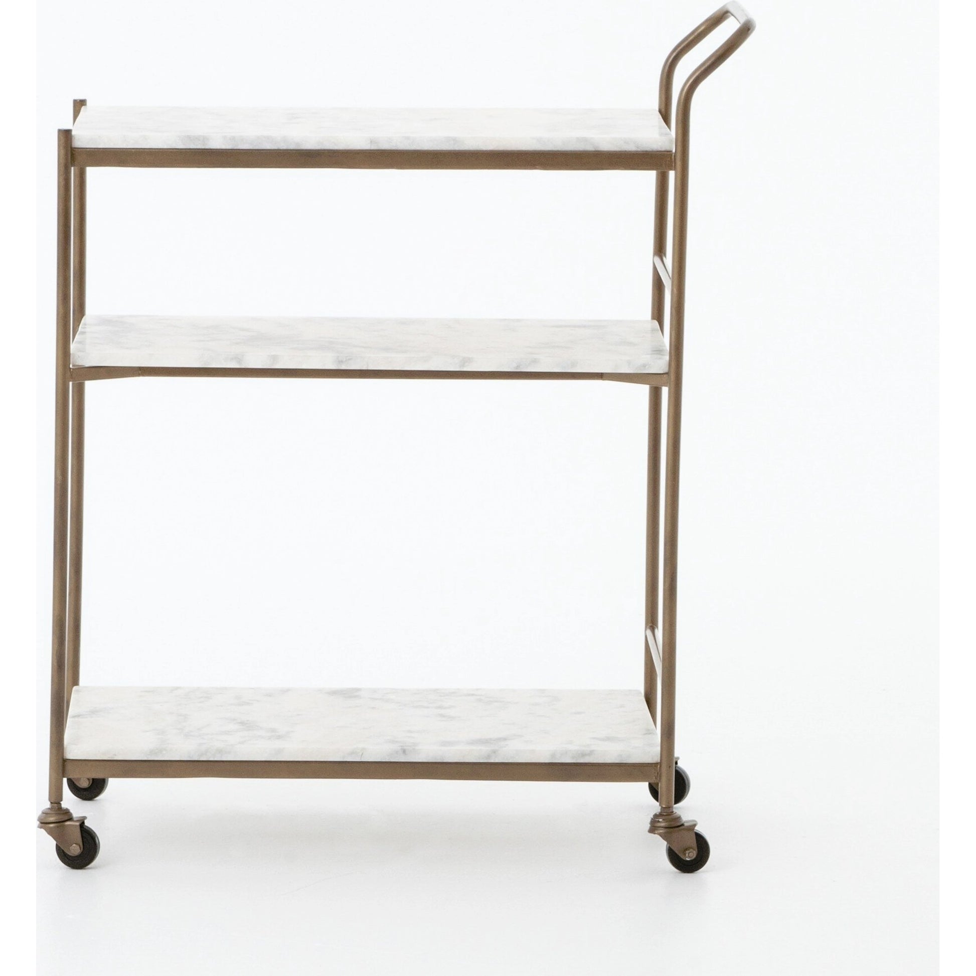 Felix Bar Cart by Four Hands. Made from iron, solid marble in a transitional style.
