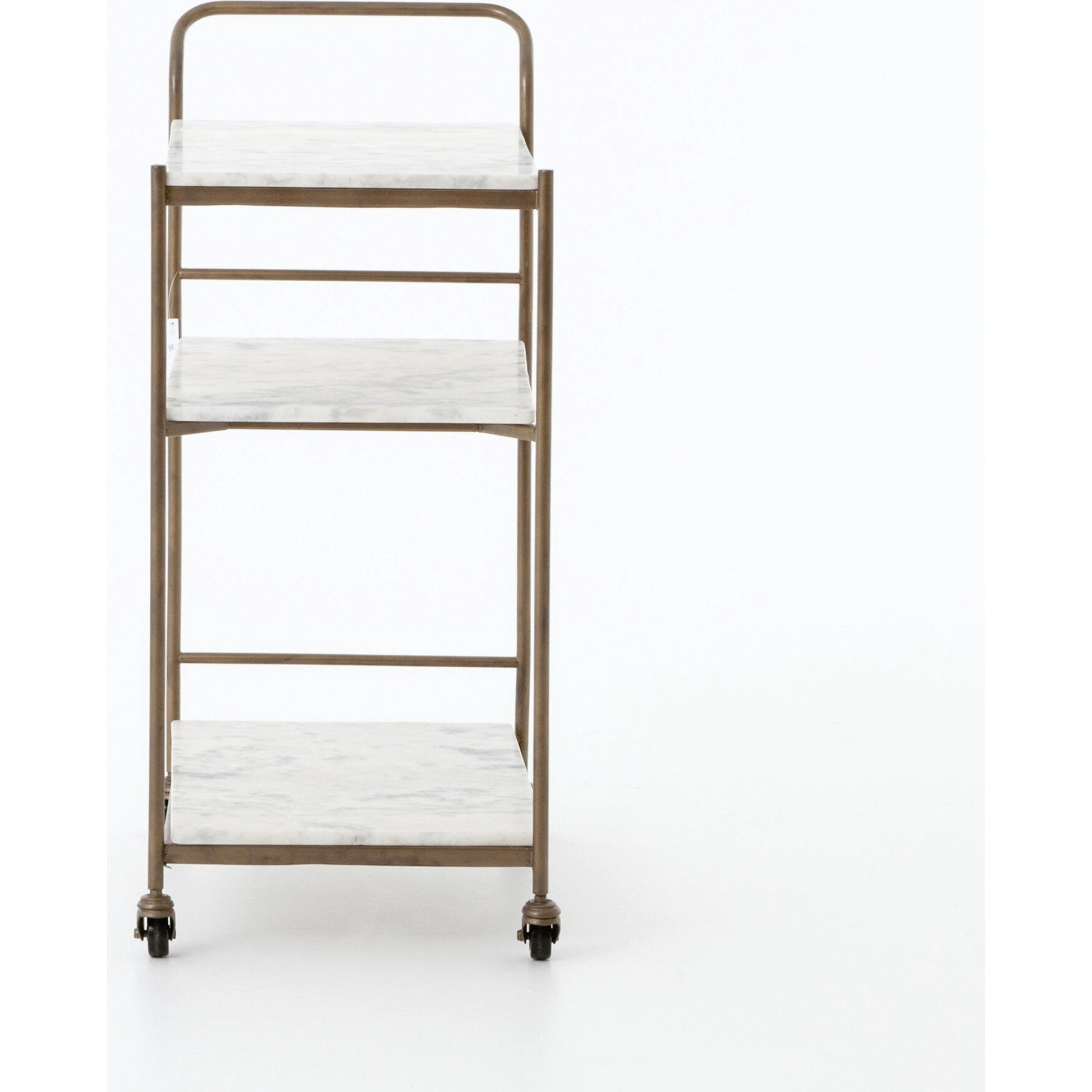Felix Bar Cart by Four Hands. Made from iron, solid marble in a transitional style.