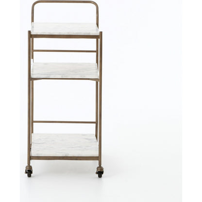 Felix Bar Cart by Four Hands. Made from iron, solid marble in a transitional style.