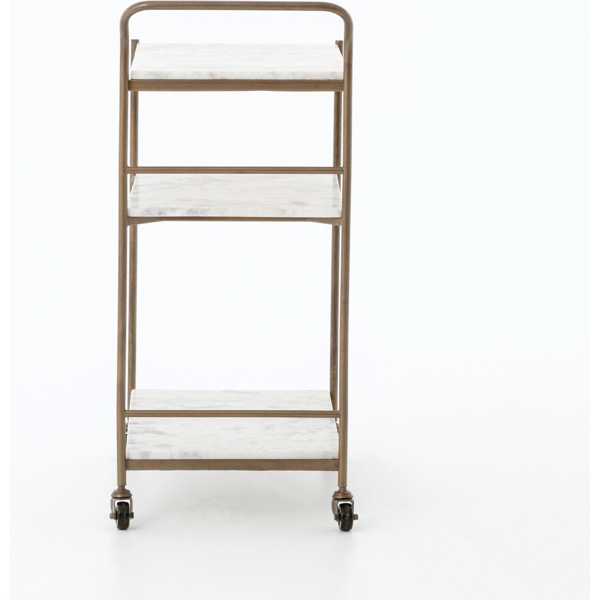 Felix Bar Cart by Four Hands. Made from iron, solid marble in a transitional style.