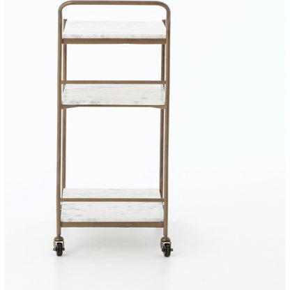 Felix Bar Cart by Four Hands. Made from iron, solid marble in a transitional style.