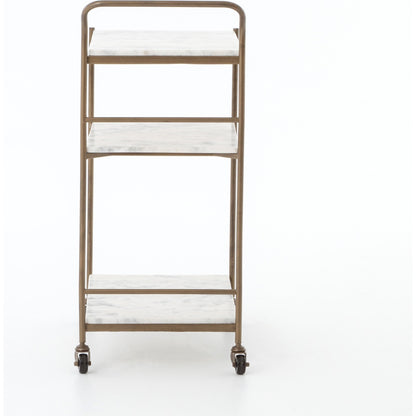 Felix Bar Cart by Four Hands. Made from iron, solid marble in a transitional style.