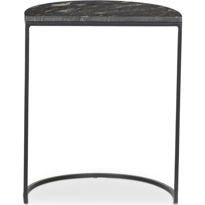 Ane Nesting Tables by Four Hands in iron matte brass, white marble. Made from solid marble, iron in a modern style.