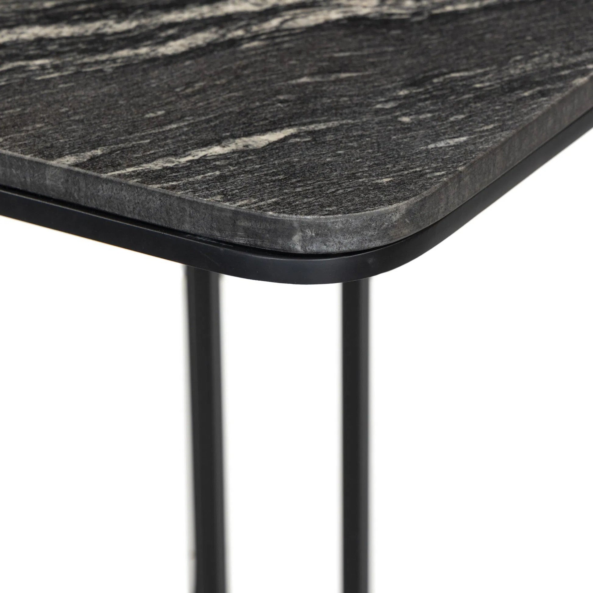 Adalley C Table by Four Hands in iron matte brass, polished white marble. Made from solid marble, iron in a modern style.