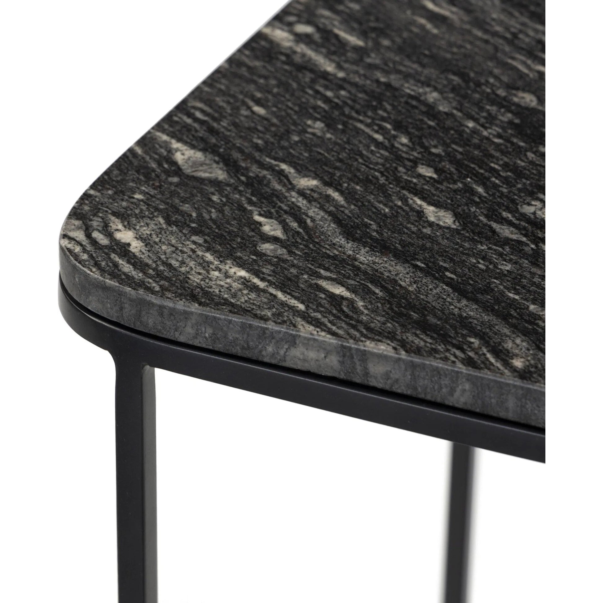 Adalley C Table by Four Hands in iron matte brass, polished white marble. Made from solid marble, iron in a modern style.