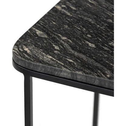 Adalley C Table by Four Hands in iron matte brass, polished white marble. Made from solid marble, iron in a modern style.