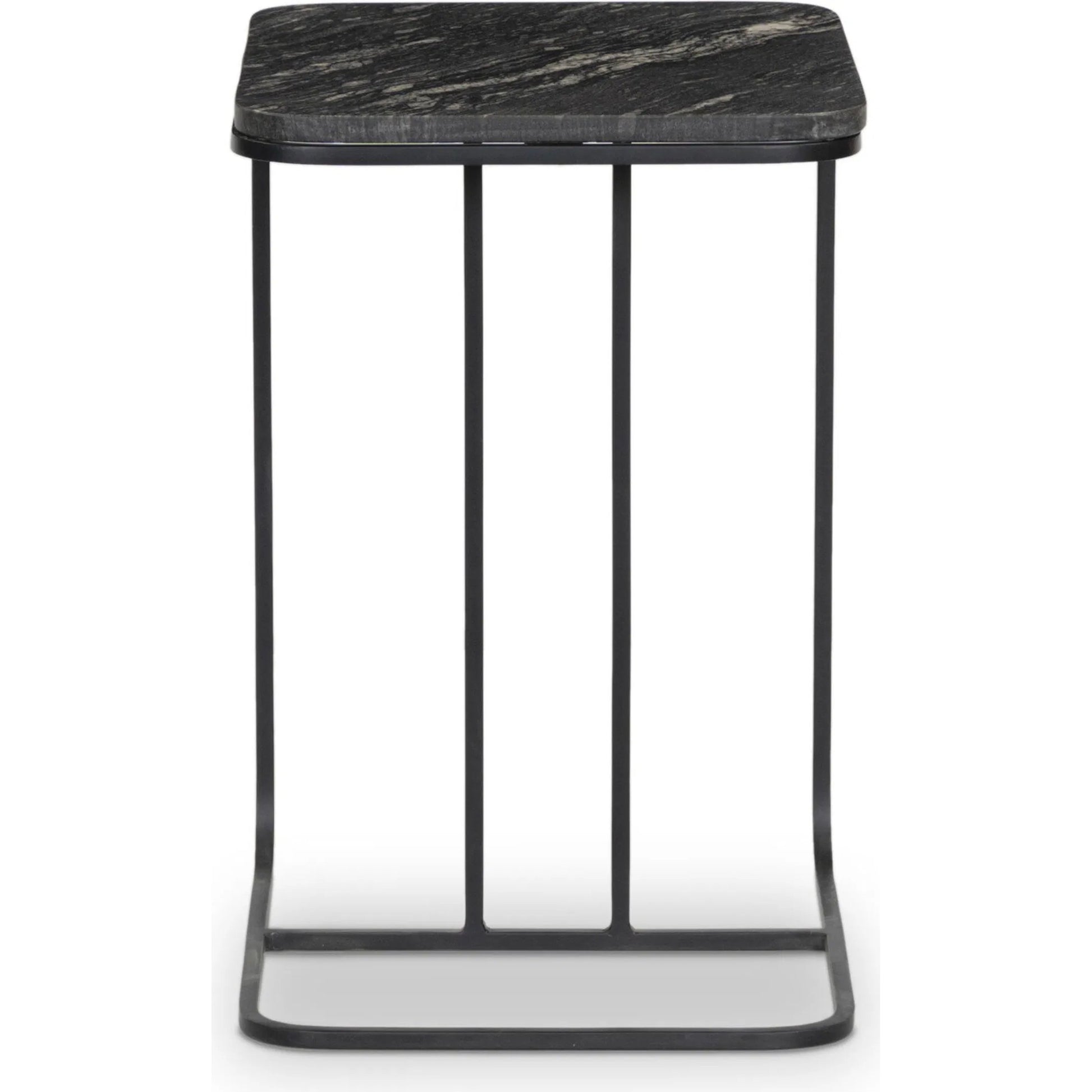 Adalley C Table by Four Hands in iron matte brass, polished white marble. Made from solid marble, iron in a modern style.