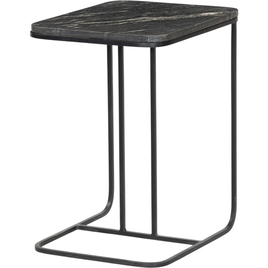 Adalley C Table by Four Hands in iron matte brass, polished white marble. Made from solid marble, iron in a modern style.