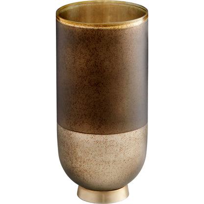 Pemberton Vase by Cyan Design in black onyx, champagne. Made from aluminum, glass in a modern style.