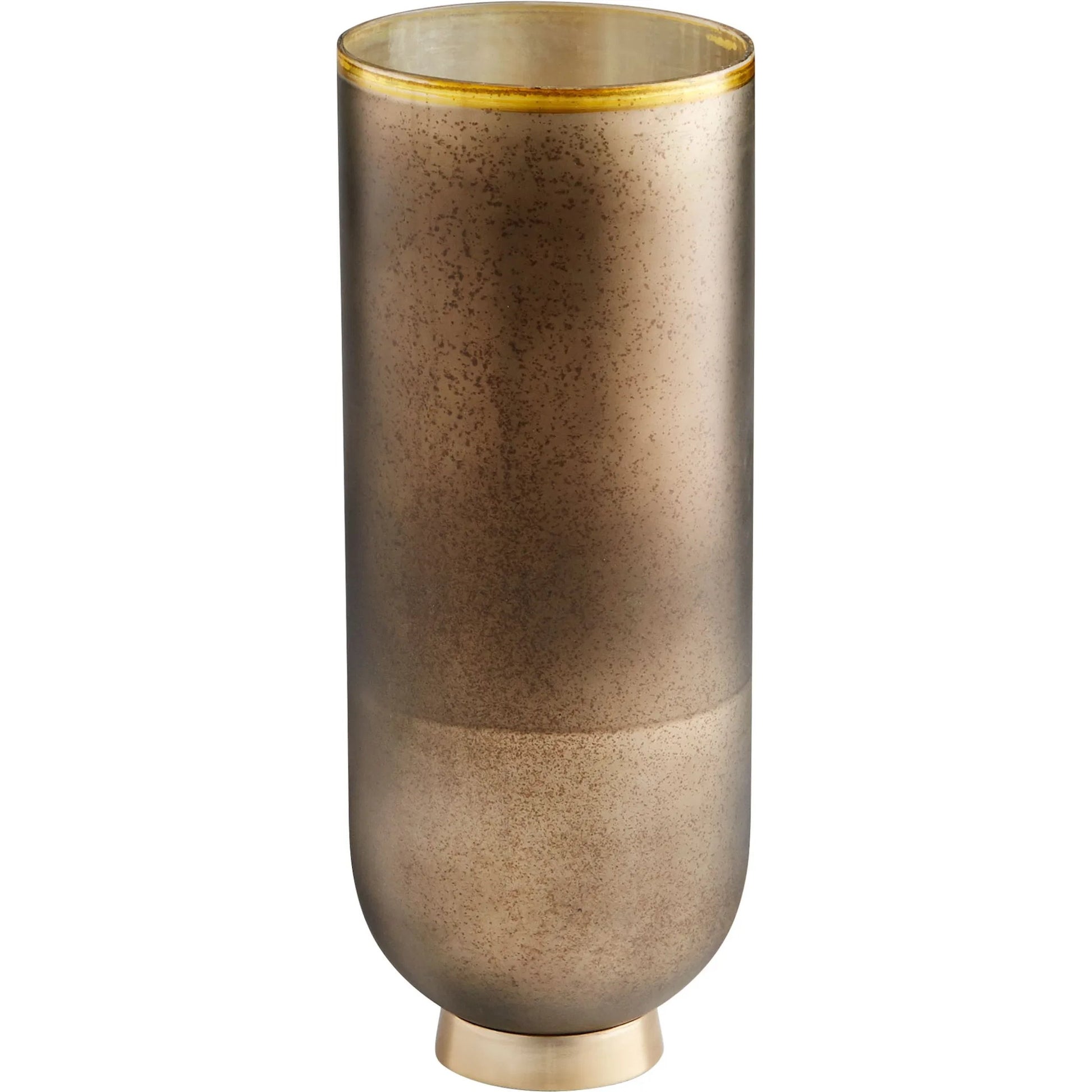 Pemberton Vase by Cyan Design in black onyx, champagne. Made from aluminum, glass in a modern style.