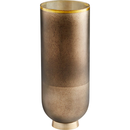 Pemberton Vase by Cyan Design in black onyx, champagne. Made from aluminum, glass in a modern style.