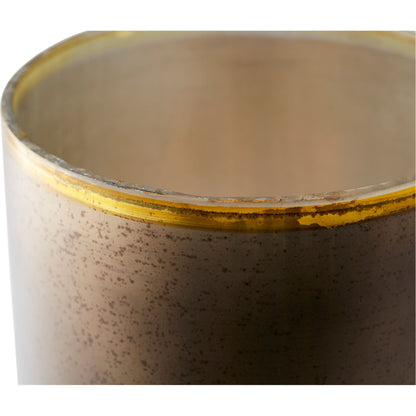 Pemberton Vase by Cyan Design in black onyx, champagne. Made from aluminum, glass in a modern style.