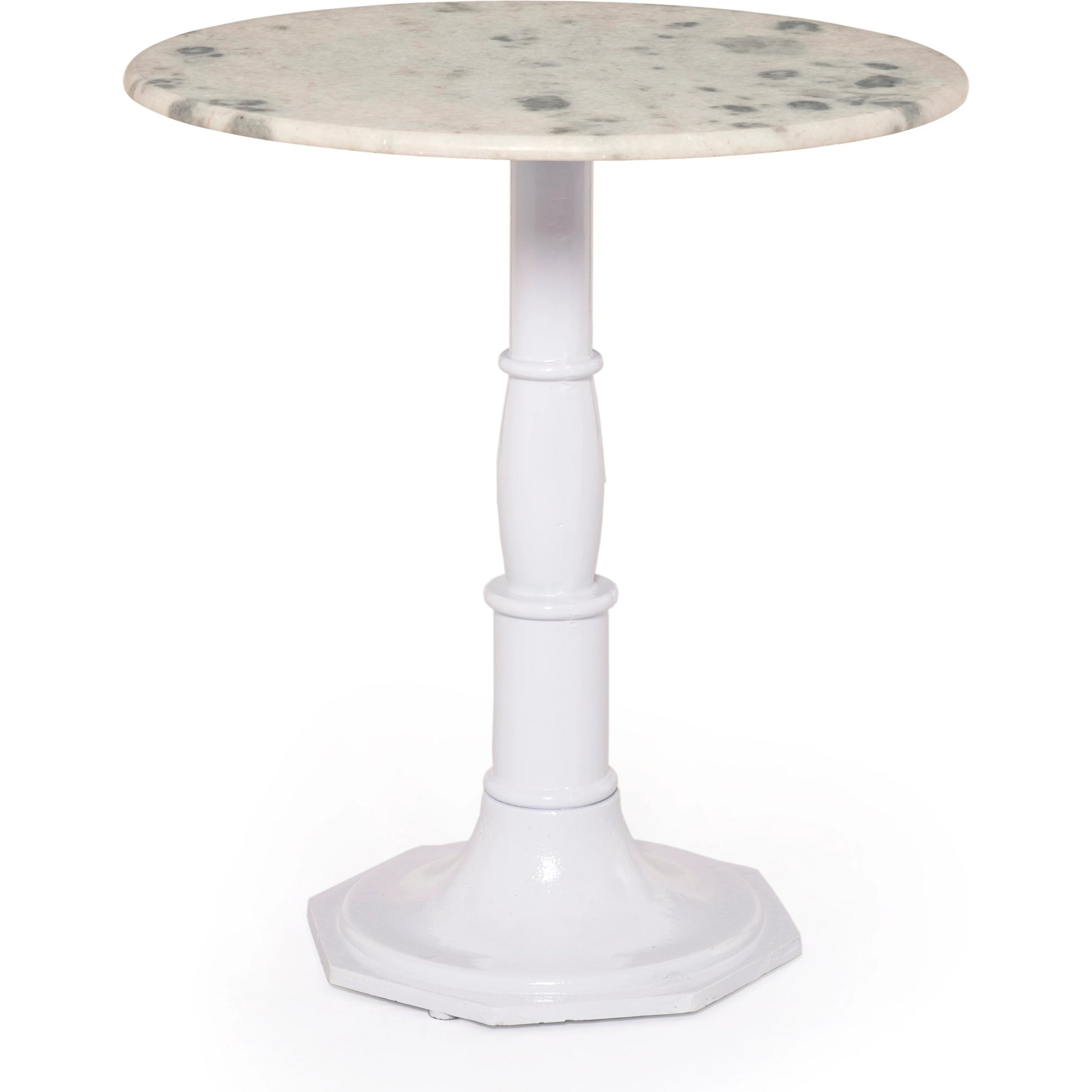 Lucy Side Table by Four Hands in carbon wash, white marble. Made from solid marble, iron, engineered hardwood in a modern style.