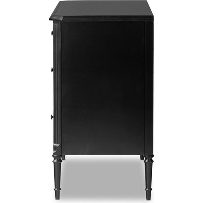 Lendon 3 Drawer Dresser by Four Hands in black. Made from iron in a modern style.
