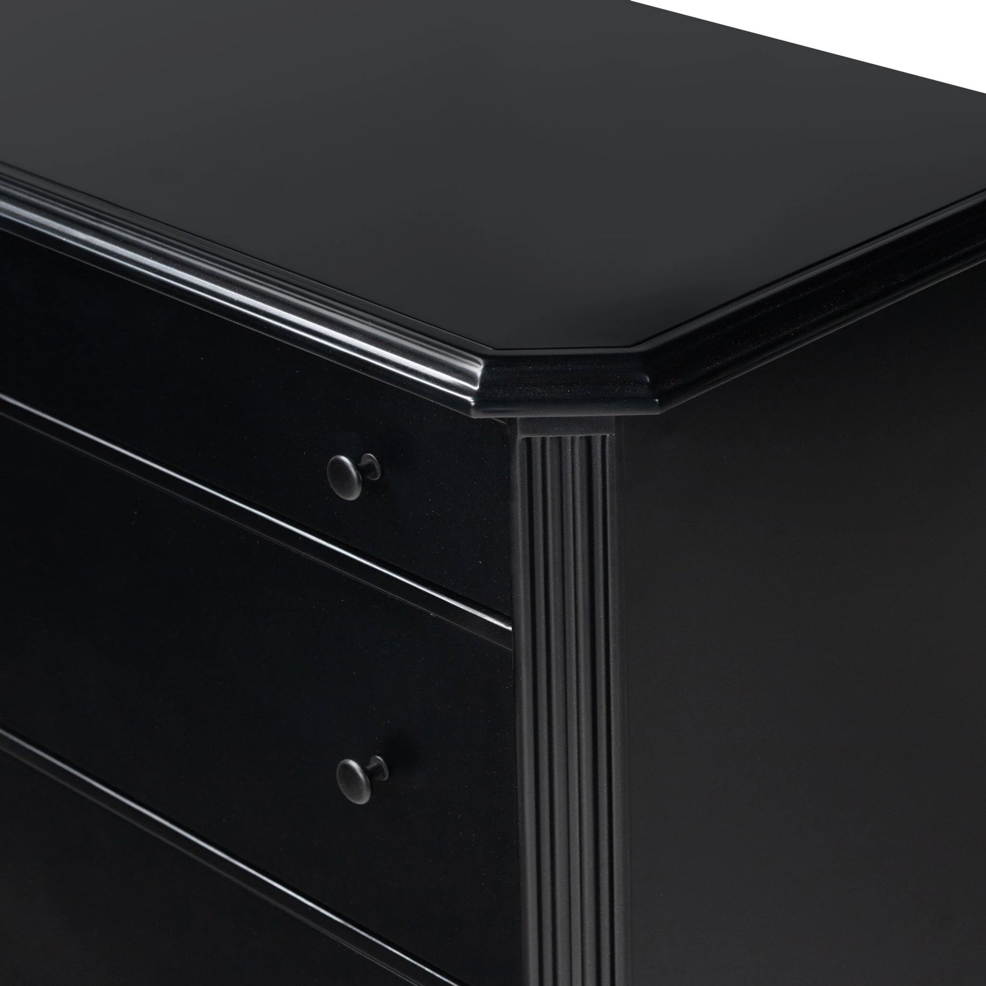Lendon 3 Drawer Dresser by Four Hands in black. Made from iron in a modern style.