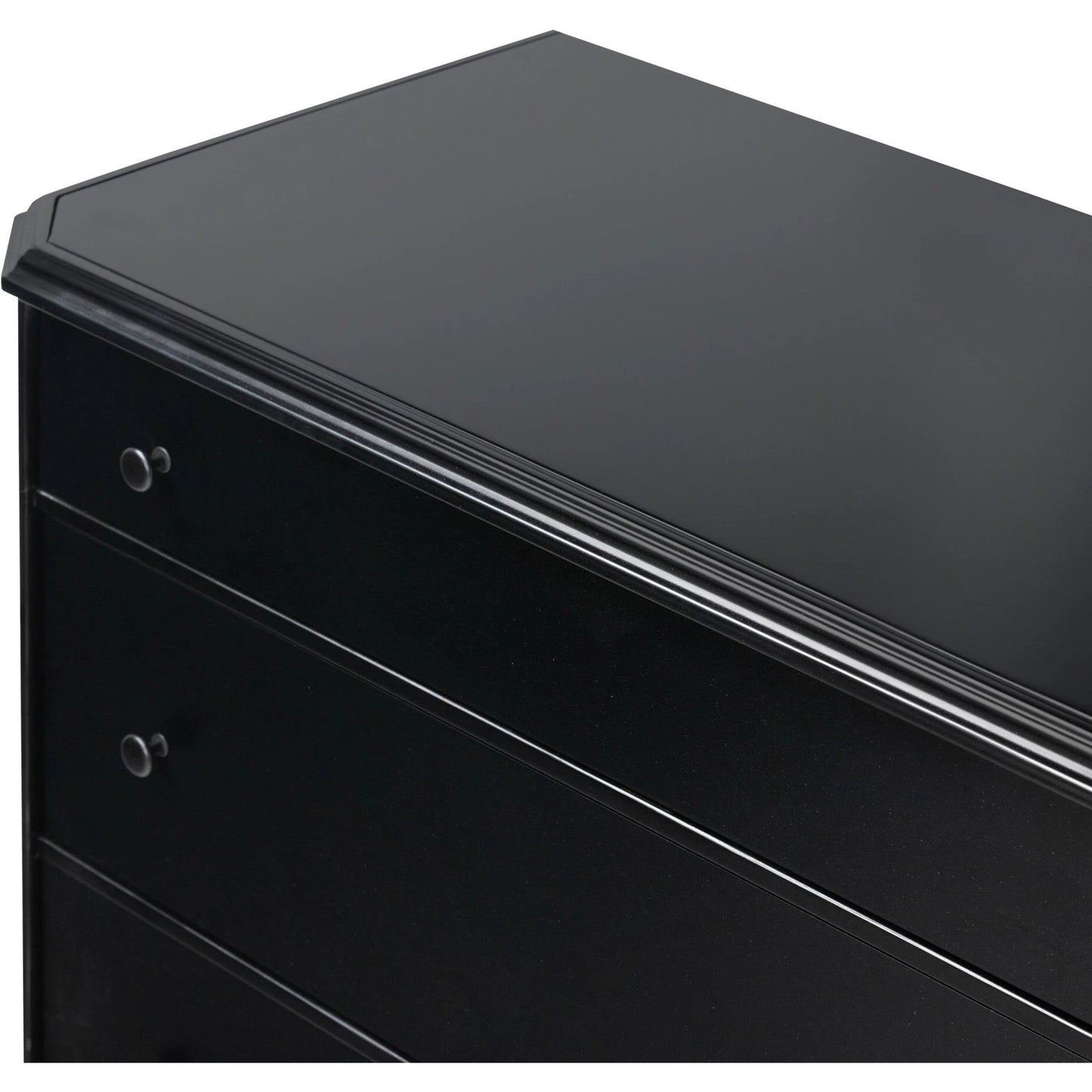 008 SI-2137444 | Closeup | Lendon 3 Drawer Dresser by Four Hands in black. Made from iron in a modern style.