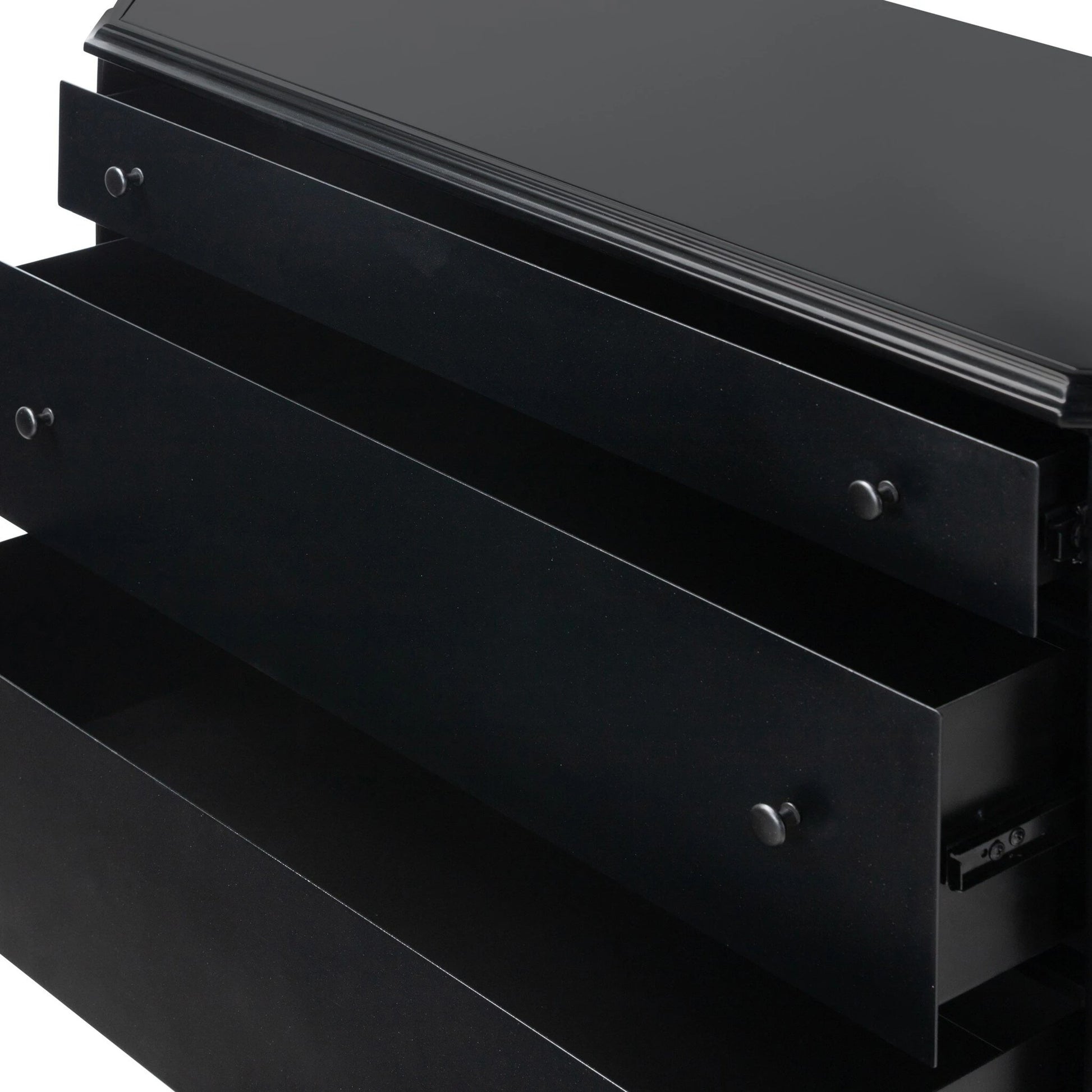 Lendon 3 Drawer Dresser by Four Hands in black. Made from iron in a modern style.