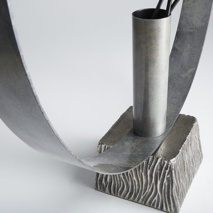 Radiant Halo Vase by Cyan Design in nickel. Made from aluminum, iron in a modern style.