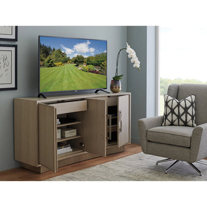 Donovan Media Console by Sligh in dove gray. Made from unique in a modern style.