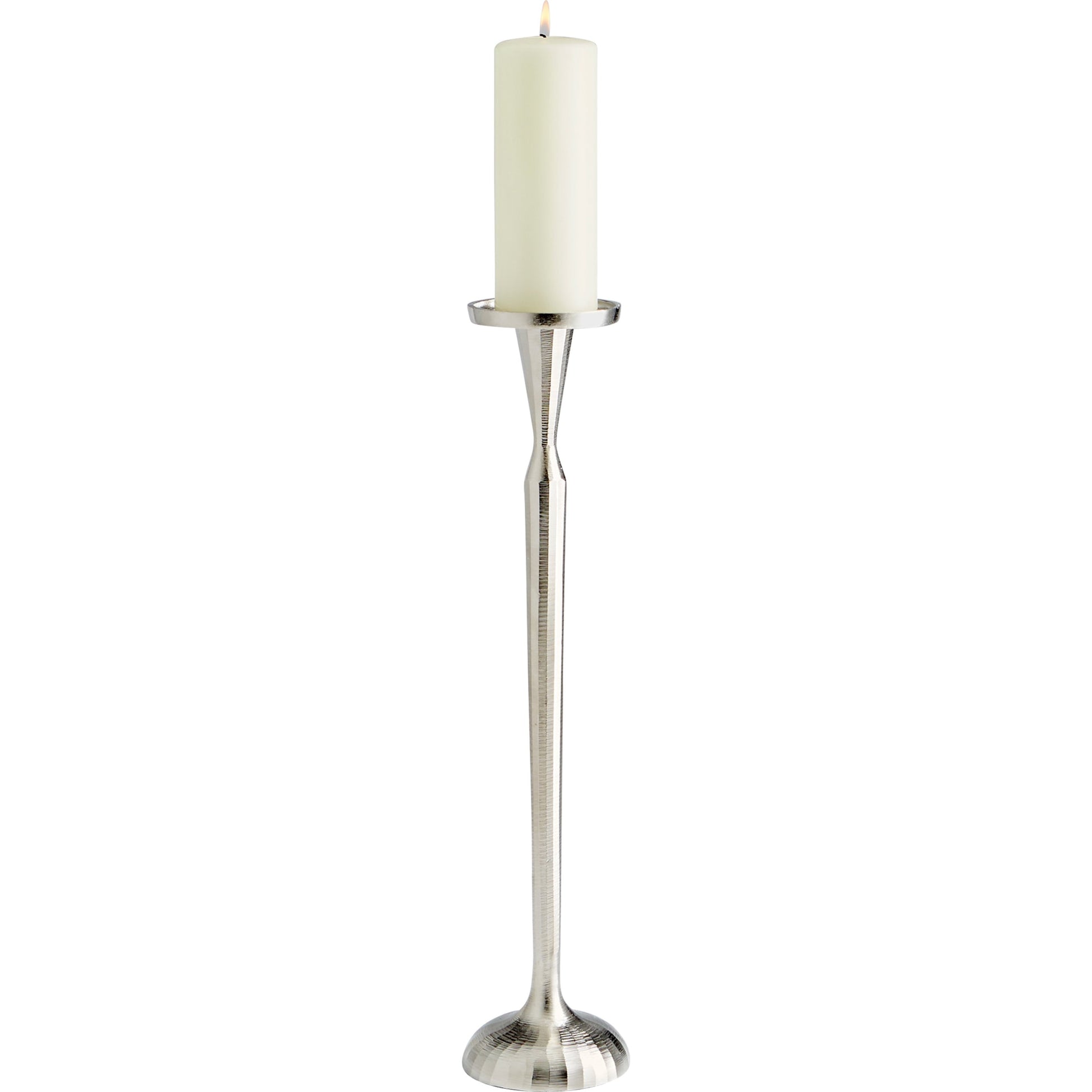 Reveri Candleholder by Cyan Design in nickel. Made from aluminum in a transitional style.