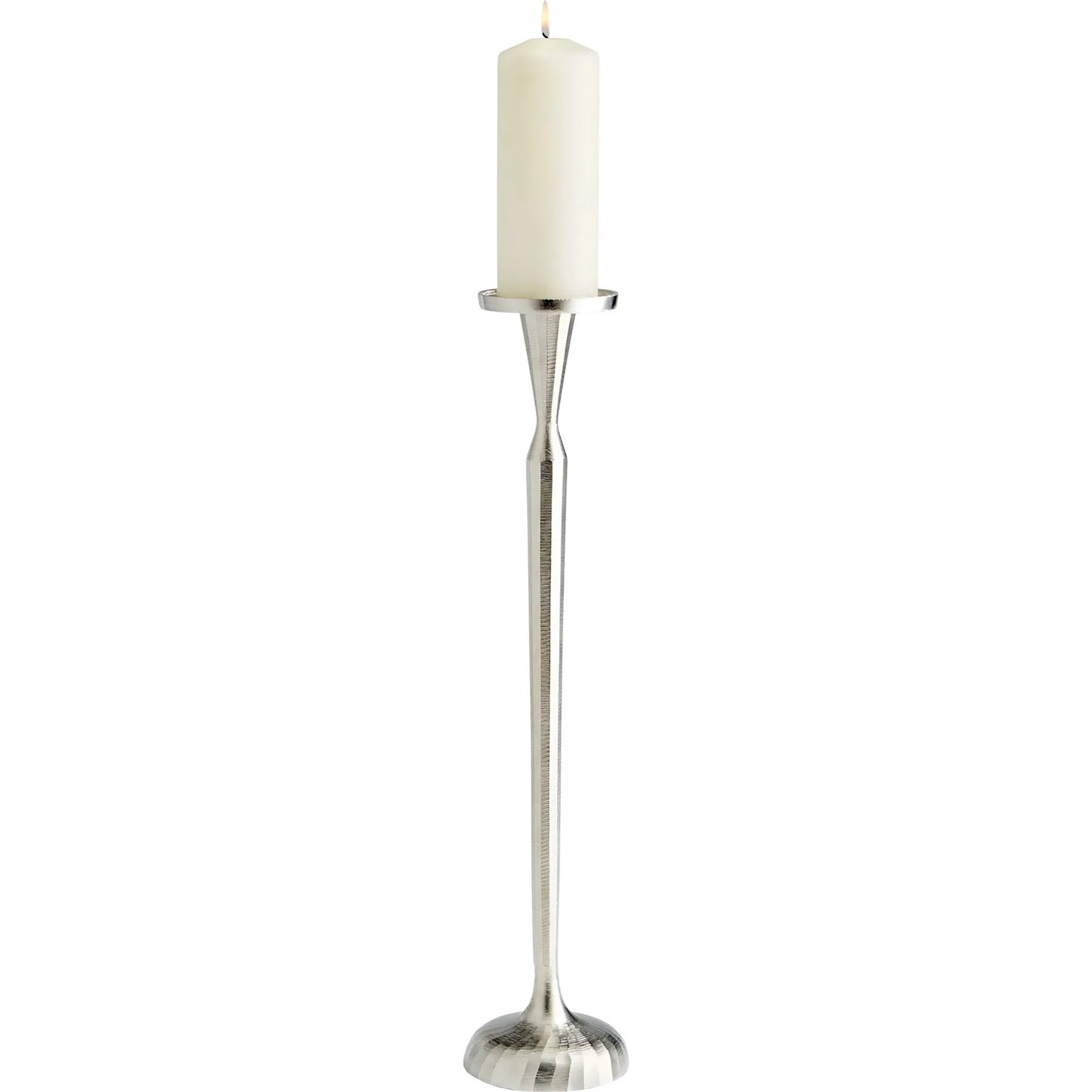 003 S-342104 | Primary Silo | Reveri Candleholder by Cyan Design in nickel. Made from aluminum in a transitional style.