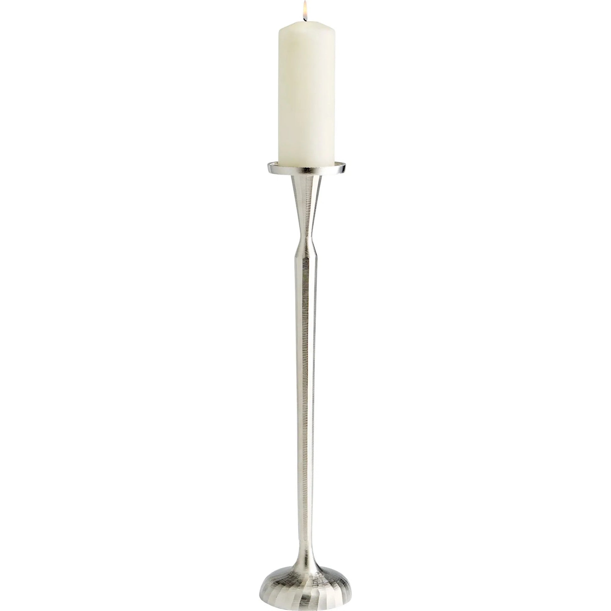 Reveri Candleholder by Cyan Design in nickel. Made from aluminum in a transitional style.
