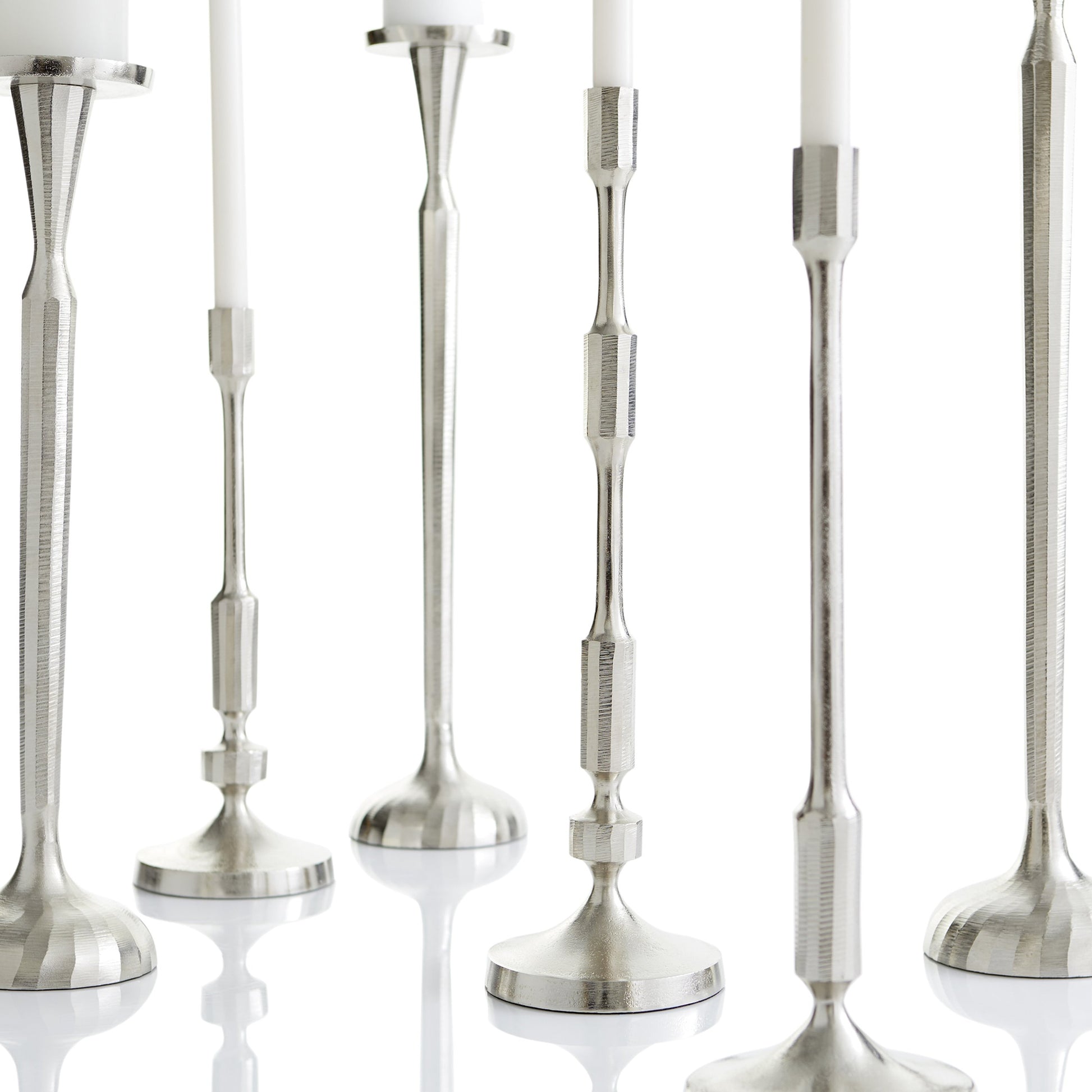 Reveri Candleholder by Cyan Design in nickel. Made from aluminum in a transitional style.