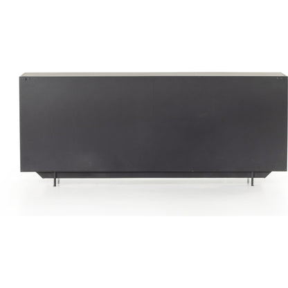 Hendrick Sideboard by Four Hands in black, perforated black and black. Made from iron in a modern style.