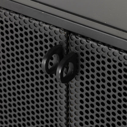 Hendrick Sideboard by Four Hands in black, perforated black and black. Made from iron in a modern style.