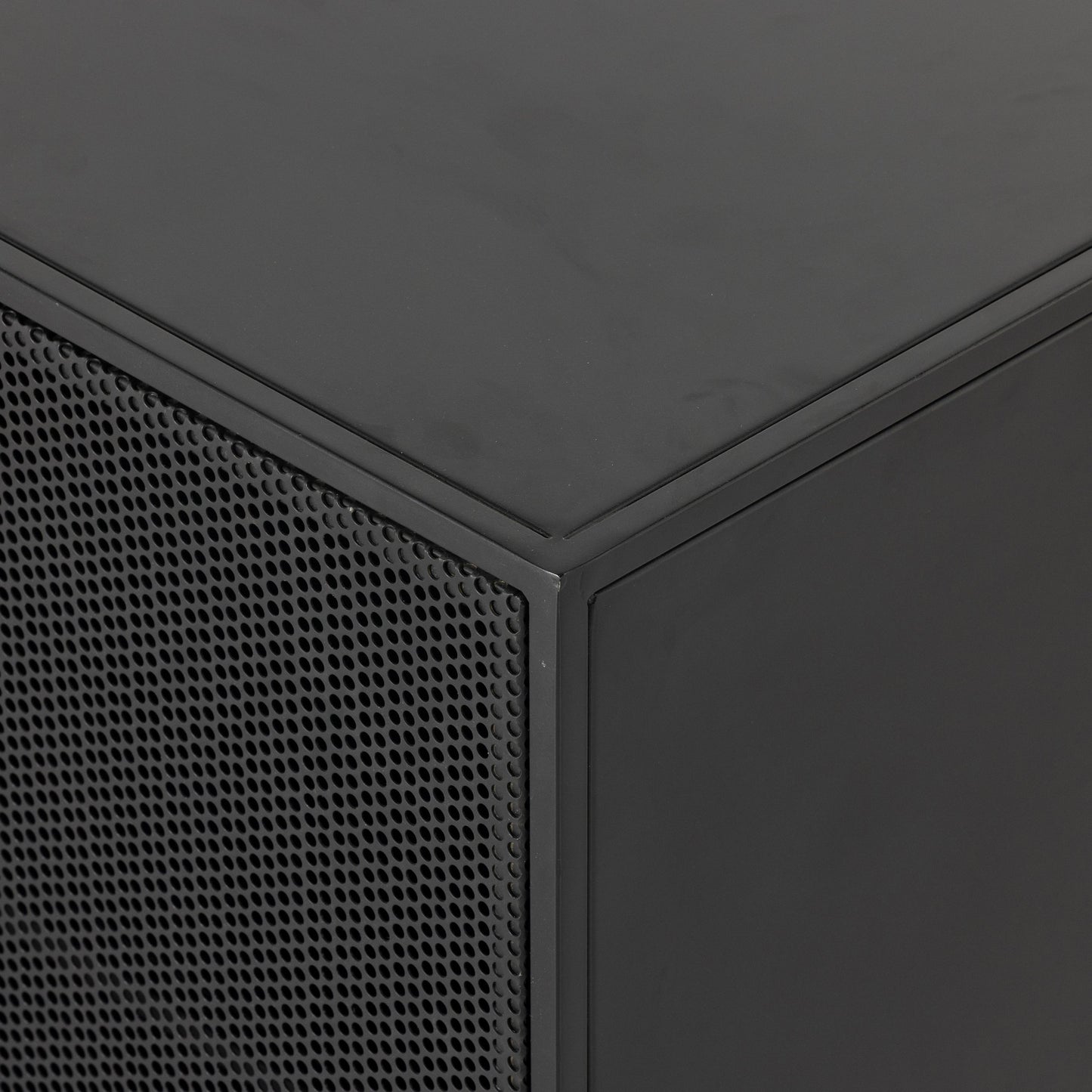 020 SI-1900953 | Additional Silo | Hendrick Sideboard by Four Hands in black, perforated black and black. Made from iron in a modern style.