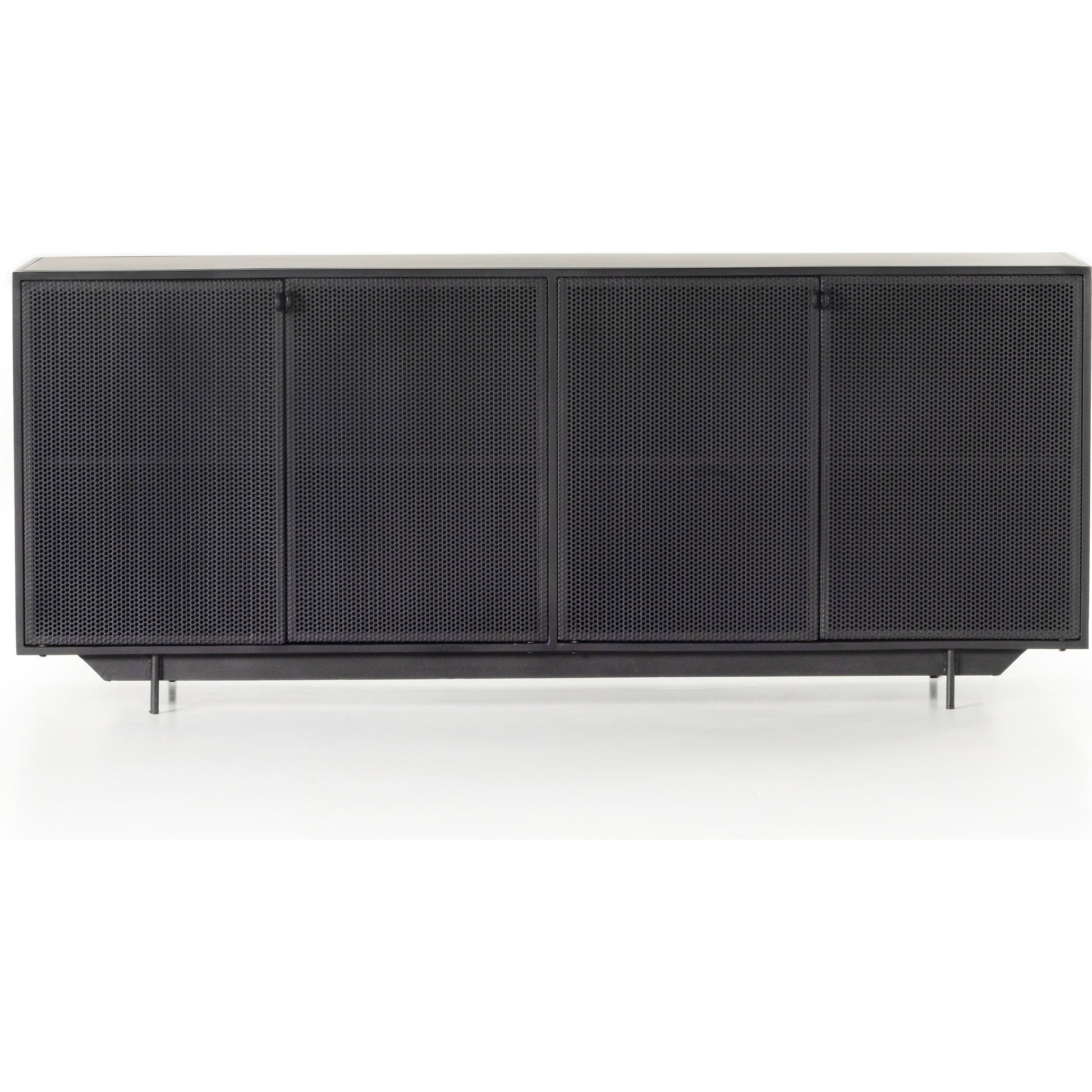 Hendrick Sideboard by Four Hands in black, perforated black and black. Made from iron in a modern style.