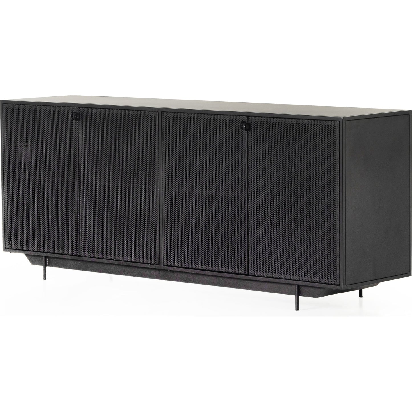 012 SI-1900953 | Additional Silo | Hendrick Sideboard by Four Hands in black, perforated black and black. Made from iron in a modern style.
