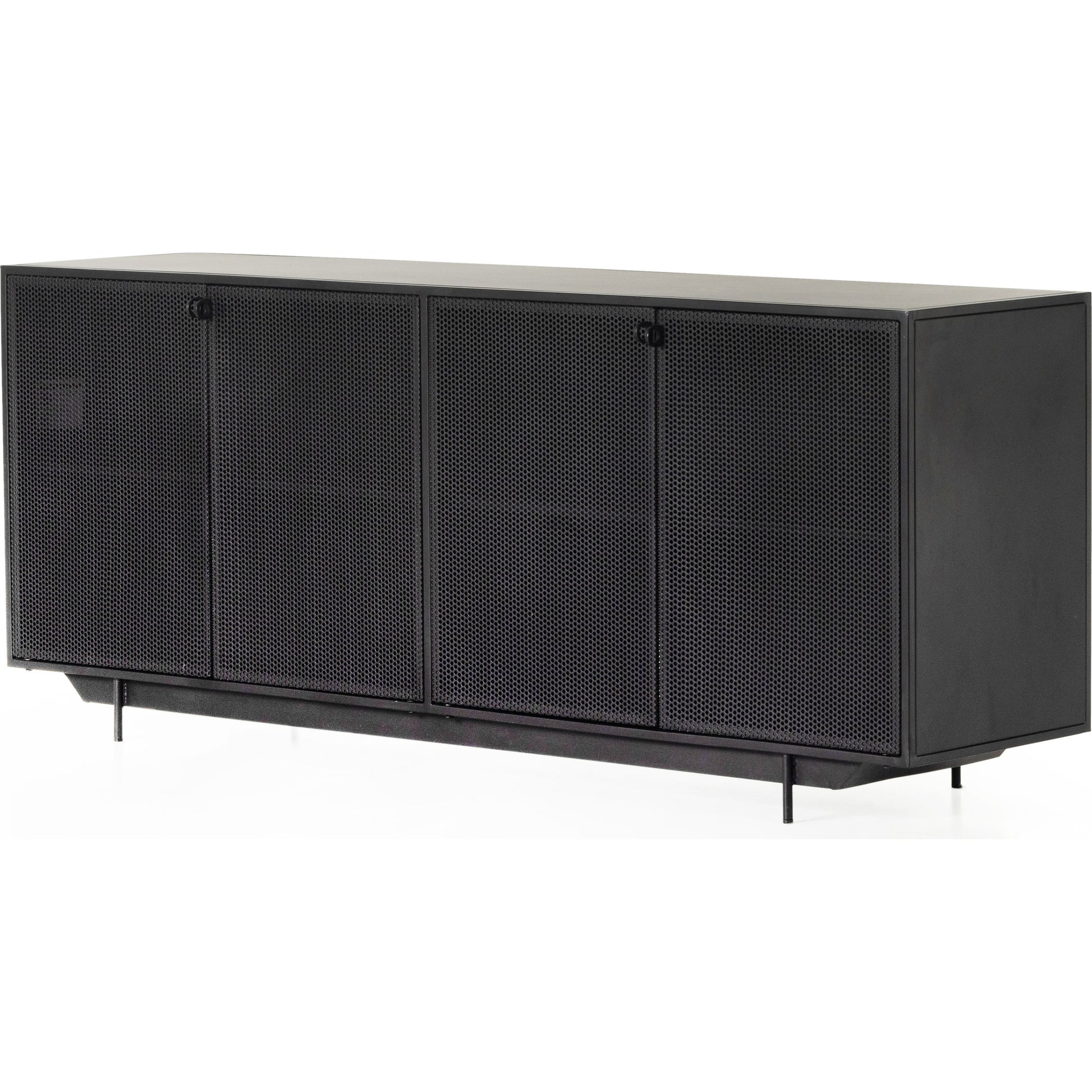 Hendrick Sideboard by Four Hands in black, perforated black and black. Made from iron in a modern style.