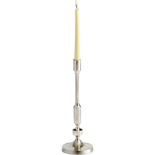 Cambria Candleholder by Cyan Design in nickel. Made from aluminum in a traditional style.
