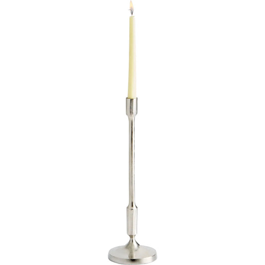 Cambria Candleholder by Cyan Design in nickel. Made from aluminum in a traditional style.