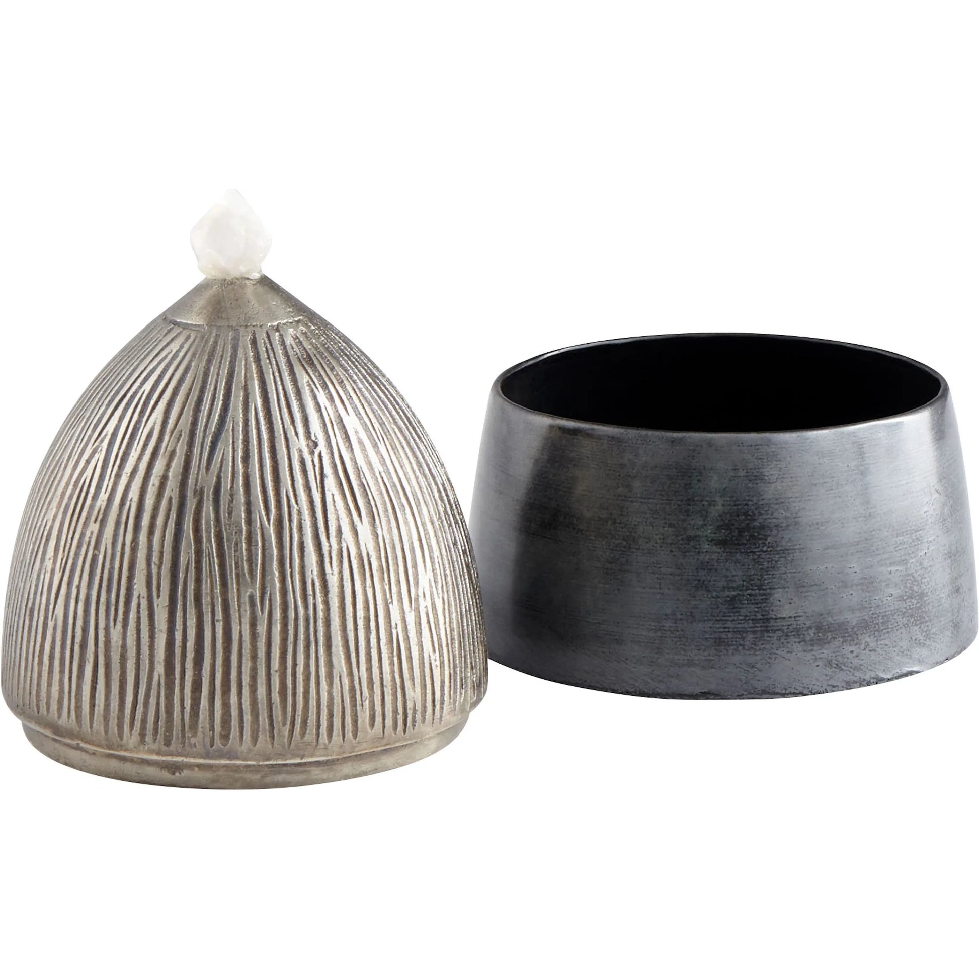 Chestnut Candleholder by Cyan Design in antique nickel. Made from aluminum, iron in a eclectic & global style.