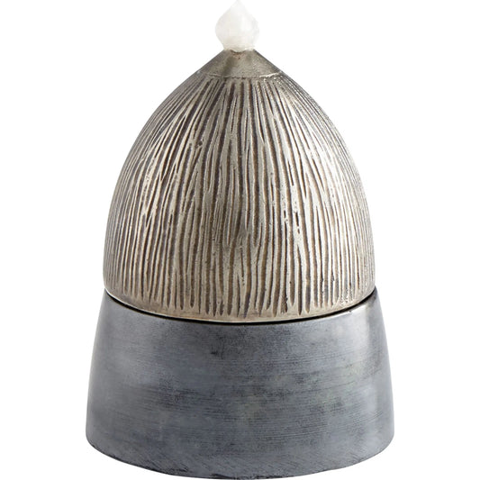 Chestnut Candleholder by Cyan Design in antique nickel. Made from aluminum, iron in a eclectic & global style.