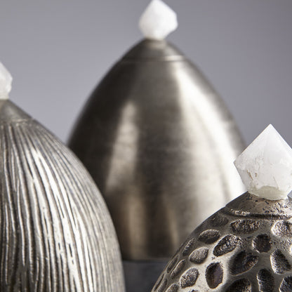 Chestnut Candleholder by Cyan Design in antique nickel. Made from aluminum, iron in a eclectic & global style.