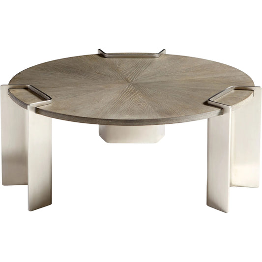 Arca Coffee Table by Cyan Design in weathered oak, stainless steel. Made from oak, stainless steel in a modern style.
