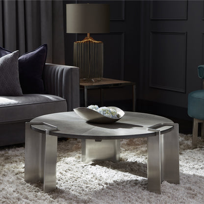 Arca Coffee Table by Cyan Design in weathered oak, stainless steel. Made from oak, stainless steel in a modern style.