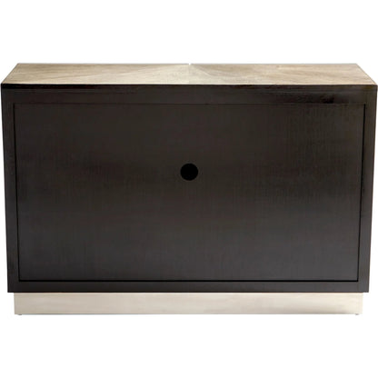 Volonte Cabinet by Cyan Design in weathered oak, stainless steel. Made from oak, stainless steel in a modern style.
