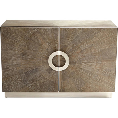 Volonte Cabinet by Cyan Design in weathered oak, stainless steel. Made from oak, stainless steel in a modern style.