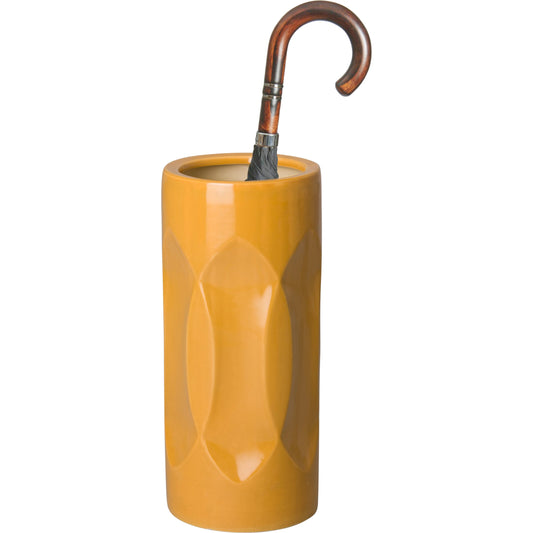 Ellipse Umbrella Stand by Emissary USA in butterscotch and glossy glaze. Made from porcelain in a modern style.
