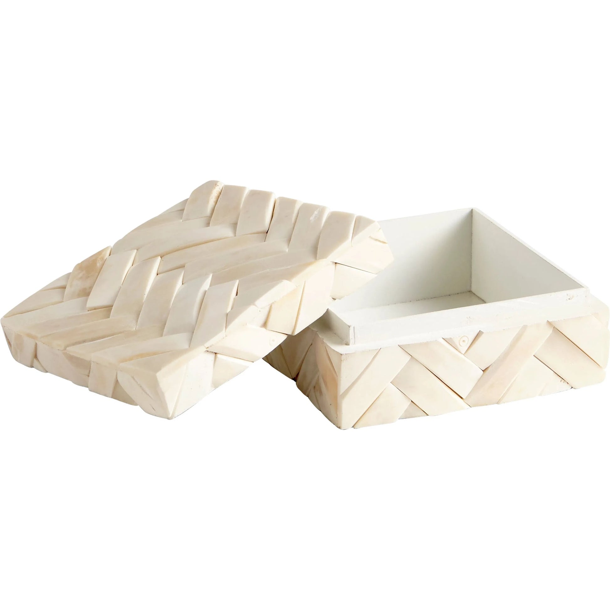 Cumberland Container by Cyan Design in white. Made from bone, wood in a eclectic & global style.