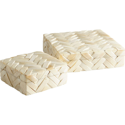 Cumberland Container by Cyan Design in white. Made from bone, wood in a eclectic & global style.