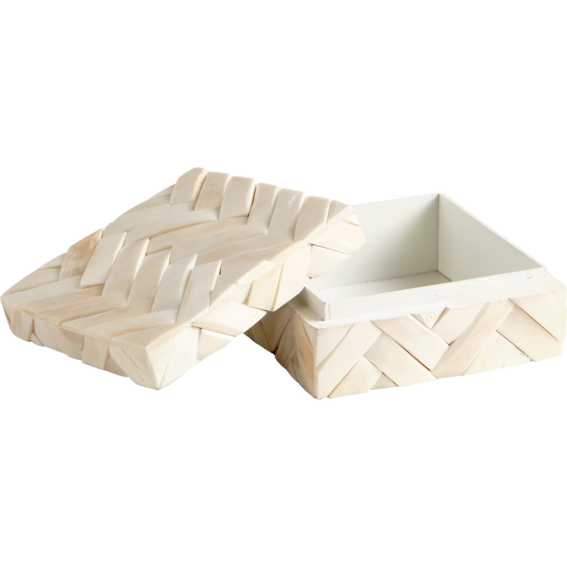 Cumberland Container by Cyan Design in white. Made from bone, wood in a eclectic & global style.